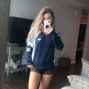 Blue and White PINK sweater